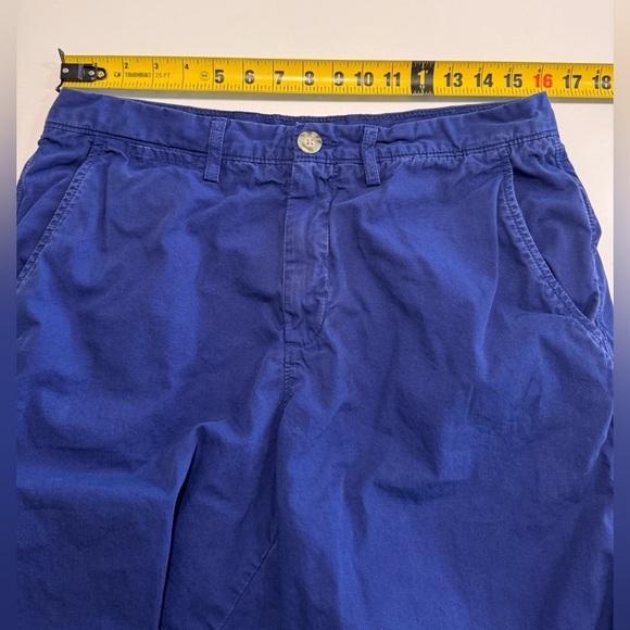Johnnie O Shorts Mens Size 34X10 Blue Chino Golf 100% Cotton Flat Front Classic - Picture 7 of 11